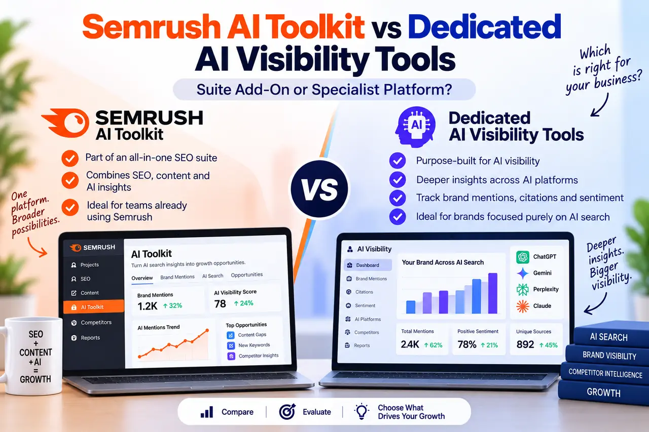 Semrush AI Toolkit vs Dedicated AI Visibility Tools: Suite Add-On or Specialist Platform?